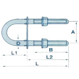 10mm x 90mm U Bolt